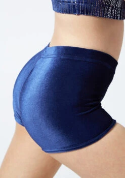 Alegra Girls Velour Gymnastics Shorts 3 Alegra Girls Velour Gymnastics Shorts -Dance costume al r5927 alegra girls velour gymnastics shorts blue side 39191.1678877614