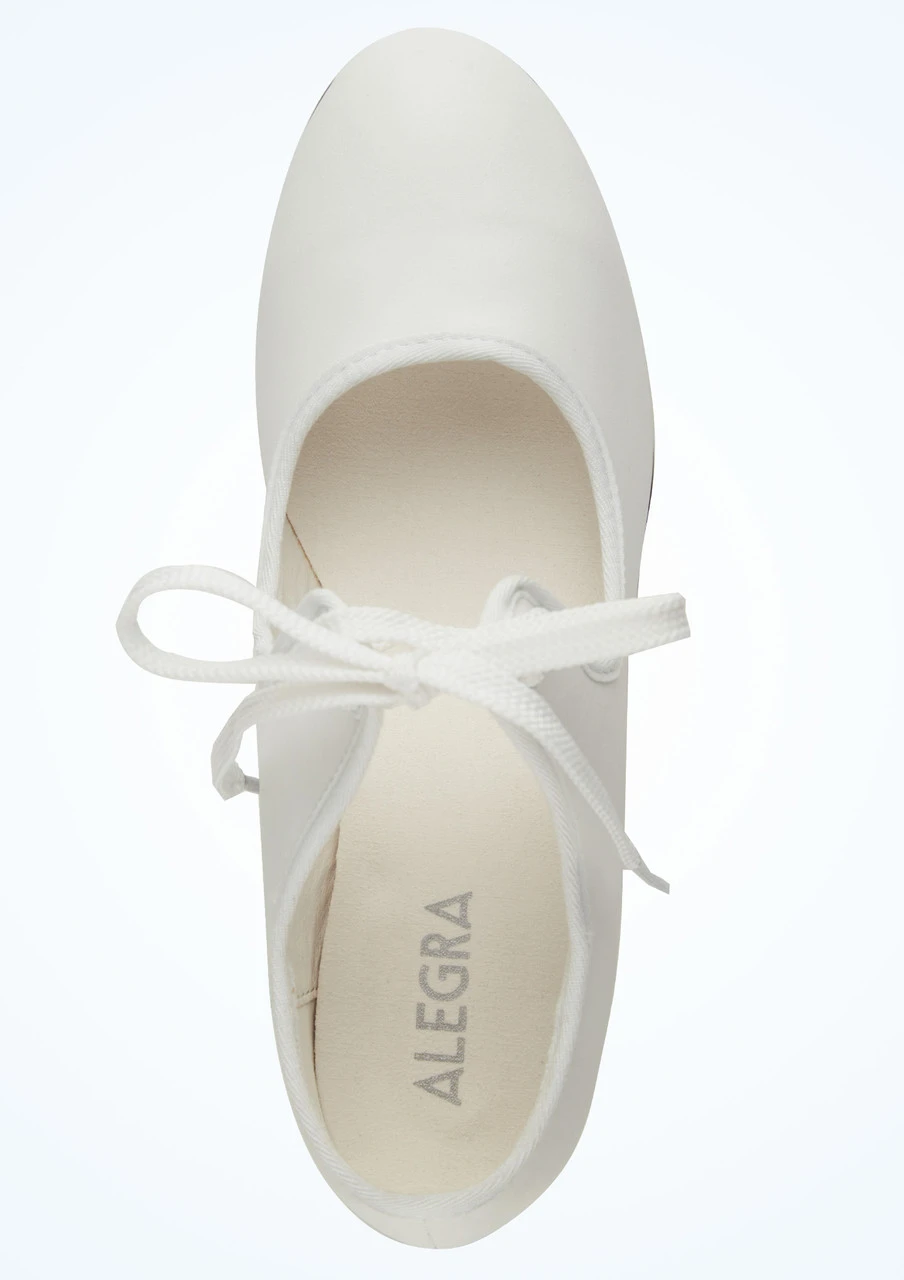 Alegra Basic Tie Front Tap Shoe - White Alegra Basic Tie Front Tap Shoe - White -Dance costume alh0019 wht top 1 06965.1678872526