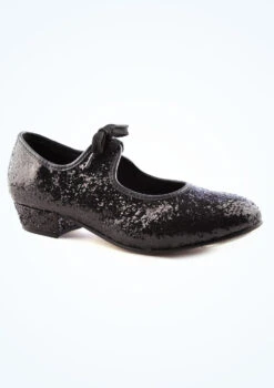 Alegra Tie Front Glitter Tap Shoe - Black 5 Alegra Tie Front Glitter Tap Shoe - Black -Dance costume alh0021 black main 1t 07993.1692919093