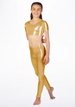 Alegra Girls Metallic Footless Legging -Dance costume alp5204 main mgd 86384.1678875137