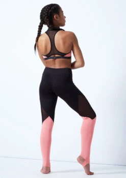 Bloch Teen Panelled Dance Leggings -Dance costume bl fp5209c bloch teen panelled dance leggings pink back 33568.1678880797