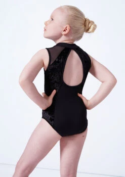 Bloch Girls Madinsson Zip Front Tank Leotard -Dance costume blcl1035 black close up back 81977.1675901673