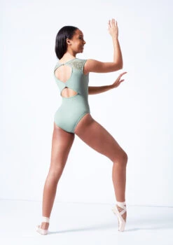 Bloch Emma Boat Neck Lace Leotard 8 Bloch Emma Boat Neck Lace Leotard -Dance costume bll4162 sage back 53968.1679927440