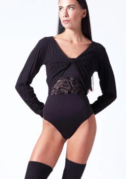 Bloch Hope Knit Warmup Top -Dance costume blz1289 black front t 58185.1698711755