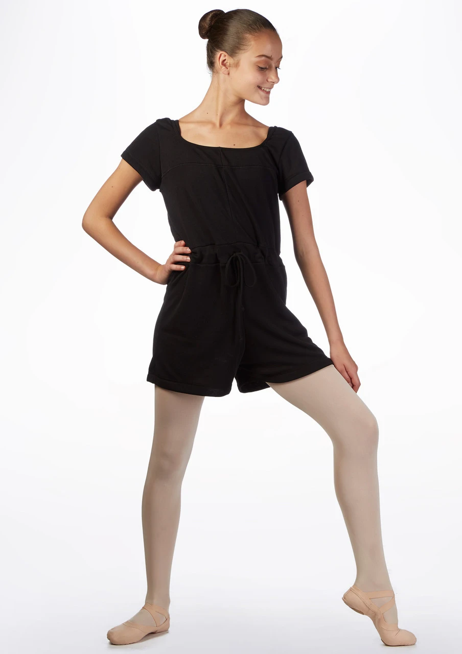 Ballet Rosa Teen Romper Warm Up Suit Ballet Rosa Teen Romper Warm Up Suit -Dance costume br anice ballet rosa teen romper warm up suit black front 03378.1678926651