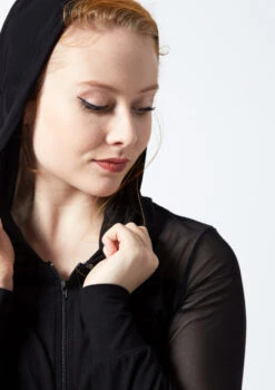 Ballet Rosa Zipped Mesh Hoodie -Dance costume br midori ballet rosa zipped mesh hoodie black front no3 92030.1678926866