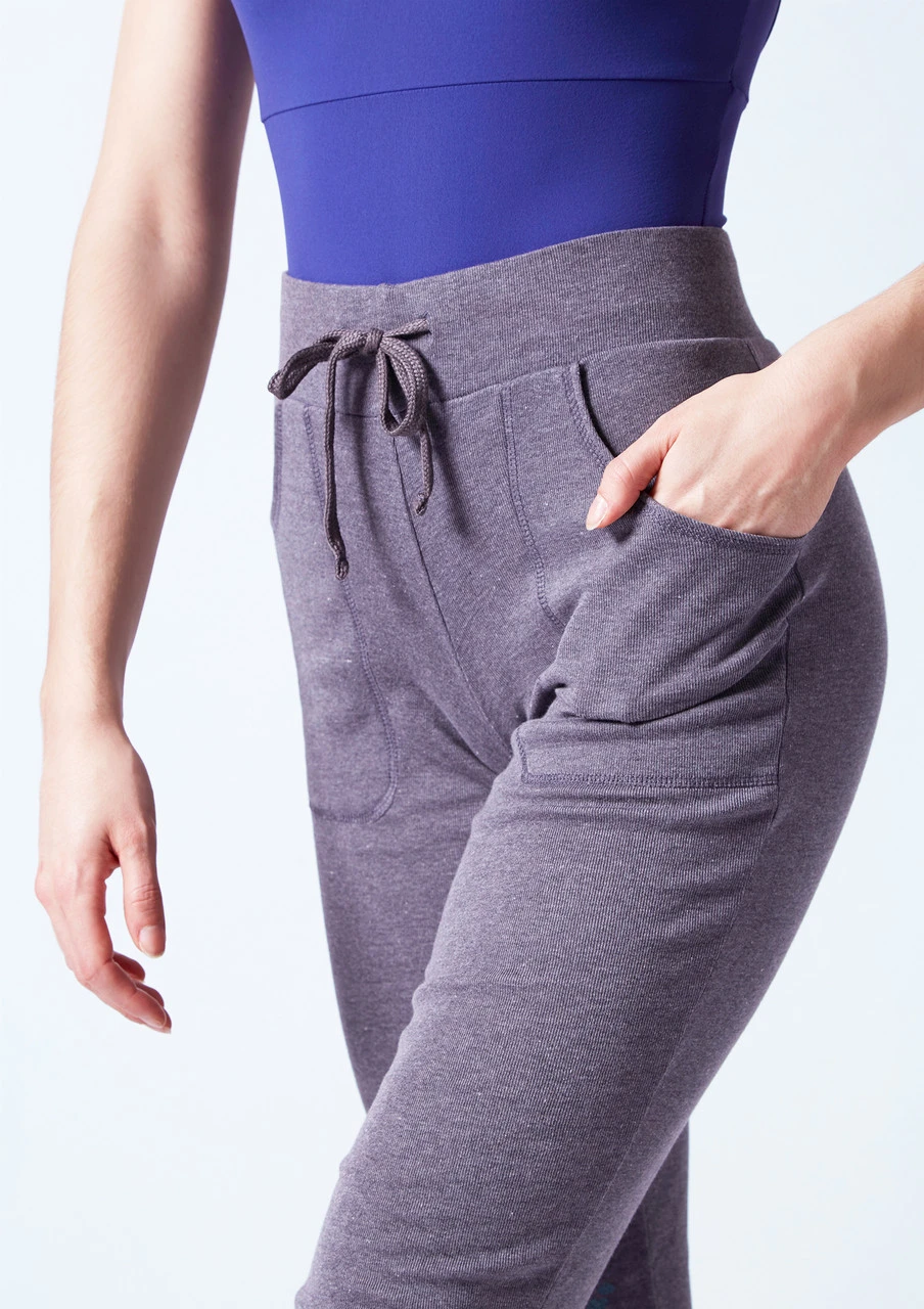 Ballet Rosa Drawstring Cuffed Pants Ballet Rosa Drawstring Cuffed Pants -Dance costume brlazuli grey close up front 54795.1678926827
