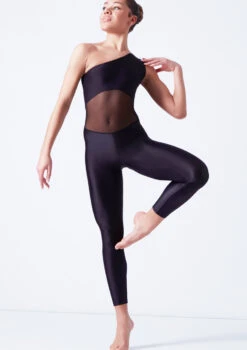 Ballet Rosa One Shoulder Unitard - Black -Dance costume brmagali black front t 41062.1698803761