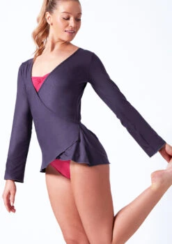 Ballet Rosa Long Sleeve Ballet Wrap -Dance costume brsayaka grey front t 74085.1698804055