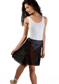 Ballet Rosa Pull On Mesh Dance Skirt -Dance costume christiane ballet rosa pull on mesh dance skirt black front thumbnail T 79407.1698802532