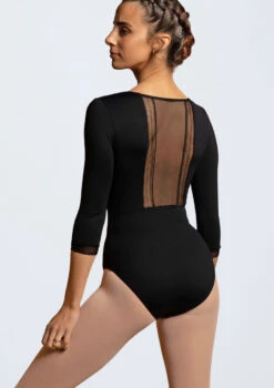 Intermezzo 3/4 Sleeve Ribbon Leotard -Dance costume it31610 blk bmain t 50197.1698808414