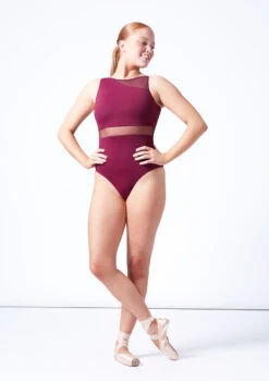 Intermezzo Clementine Tank Mesh Leotard -Dance costume it31664 burgundy front 1 61206.1697498581