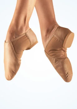 So Danca Split Sole Stretch Jazz Shoe - Tan -Dance costume jze 45 so danca split sole stretch jazz shoe tan brown T 81930.1698810918