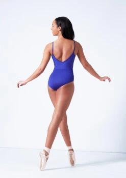 Mirella Camisole Chevron Rib Panel Leotard 8 Mirella Camisole Chevron Rib Panel Leotard -Dance costume mim4043lm blue back 00862.1679927450
