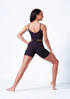 Mirella V Front Chevron Rib Shorts 4 Mirella V Front Chevron Rib Shorts -Dance costume mim6045l black back 85598.1679927468