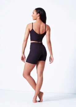 Mirella V Neck Chevron Cropped Camisole Top -Dance costume mim7059l black back 32635.1679927468