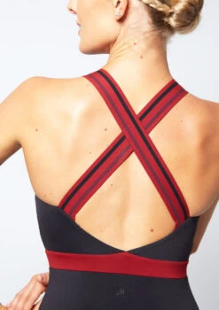 Move Dance Fearless Cross Back Leotard 4 Move Dance Fearless Cross Back Leotard -Dance costume mo l0614 move dance fearless cross back leotard black back no1 20849.1678884101