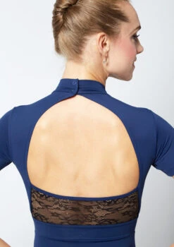 Move Dance Iona Cap Sleeve Lace Leotard 3 Move Dance Iona Cap Sleeve Lace Leotard -Dance costume mo l0630 move dance iona cap sleeve lace leotard blue back no2 23014.1678884191