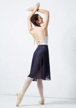 Move Dance Long Ballet Wrap Skirt -Dance costume mo r0014 move long ballet wrap skirt blue back 32114.1678884599