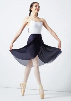 Move Dance Long Ballet Wrap Skirt -Dance costume mo r0014 move long ballet wrap skirt blue front 84130.1678884599