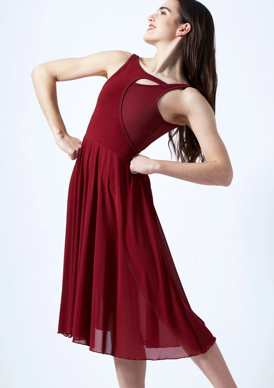 Move Dance Thalassa Cut Out Lyrical Dress Move Dance Thalassa Cut Out Lyrical Dress -Dance costume mo r0223 move dance thalassa cut out lyrical dress red front thumbnail T 74121.1691199193