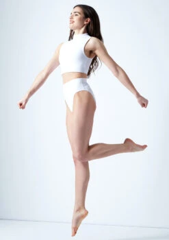 Move Dance Callisto Keyhole Crop Top -Dance costume mo z0253 move dance callisto keyhole crop top white side 43801.1678884908