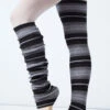 Move Dance Rosy Striped Knit Legwarmers -Dance costume mo7011 gry main 1 03832.1678885105