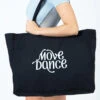 Move Dance Woven Tote Bag -Dance costume moa0401 black front 56392.1678928307
