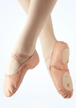 Move Dance Split Sole Vegan Ballet Shoe -Dance costume mob0015 pnk front 2t 60070.1691196918
