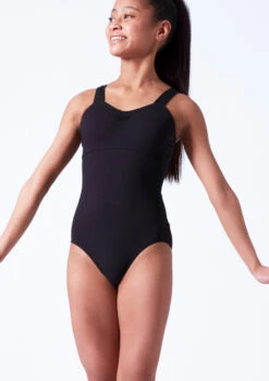 Move Dance Maggie Teen Wide Strap Leotard -Dance costume mol5131 black front t 99448.1691019799