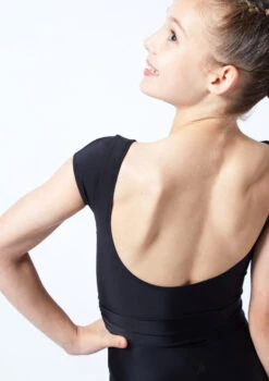 Move Dance Teen Sophia Belted Leotard -Dance costume mol5804 blk close up back 1 19822.1678884478