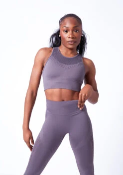Move Dance Lillie Seamless Leggings -Dance costume mop0501 sharkgrey close up front 05597.1684799005