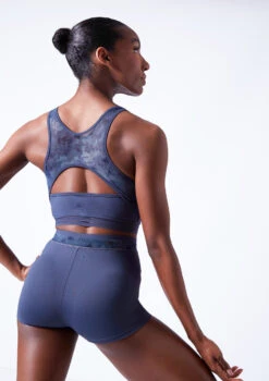 Move Dance Lotus Dance Shorts -Dance costume mor0643 petrol blue close up back 12894.1683070406