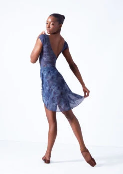 Move Dance Reverie Mid-Length Wrap Skirt -Dance costume mor0646 petrol blue back 12448.1683625548