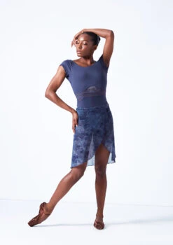 Move Dance Reverie Mid-Length Wrap Skirt -Dance costume mor0646 petrol blue front 1 75158.1683625548