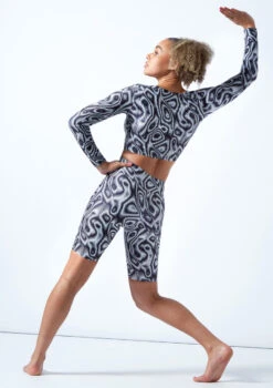 Move Dance Nebula High Waisted Cycling Shorts - Dimensions -Dance costume mor0907 dim back 1 43189.1678884724