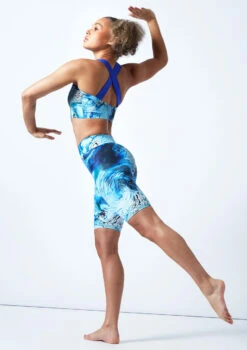 Move Dance Nebula High Waisted Cycling Shorts - Pacific -Dance costume mor0907 pac back 1 00259.1678884728