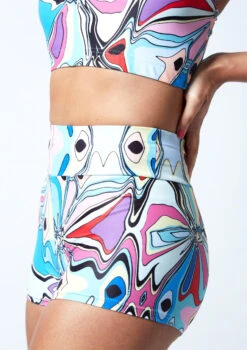 Move Dance Astra High Waisted Shorts - Marble 4 Move Dance Astra High Waisted Shorts - Marble -Dance costume mor0909 mar close up front 1 98221.1678884733