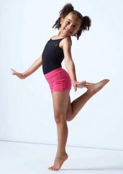 Move Dance Thalia Girls Dance Shorts -Dance costume mor5011 bright pink front 1 89312.1688080915