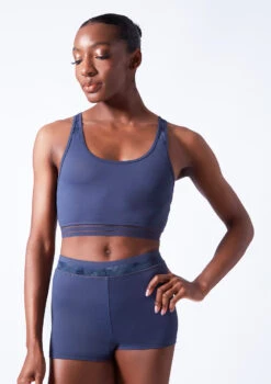 Move Dance Sovanna Crop Top 9 Move Dance Sovanna Crop Top -Dance costume mos0601 petrol blue close up front 46621.1683070441