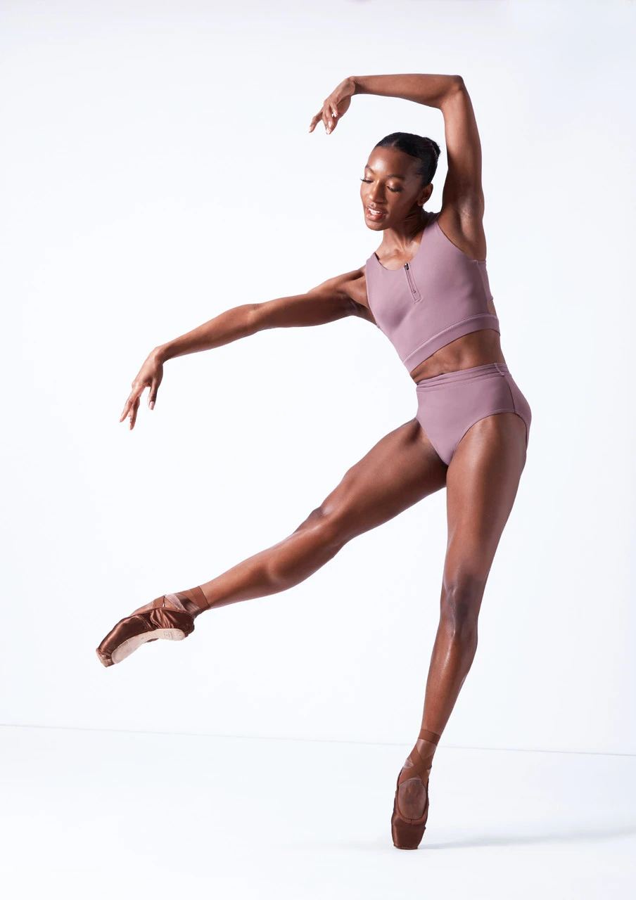 Move Dance Lorien Zip Crop Top Move Dance Lorien Zip Crop Top -Dance costume mos0602 orchid pink front 1 35816.1683070441