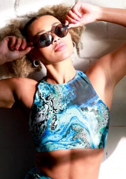 Move Dance Stellar Cross Back Crop Top - Pacific -Dance costume mos0905 pac close up front 2 08537.1678884803