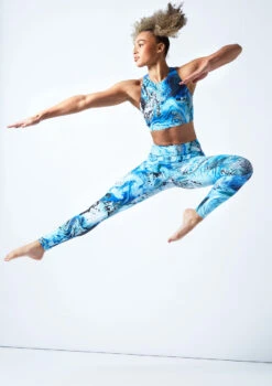 Move Dance Stellar Cross Back Crop Top - Pacific -Dance costume mos0905 pac front 2 20679.1678884802