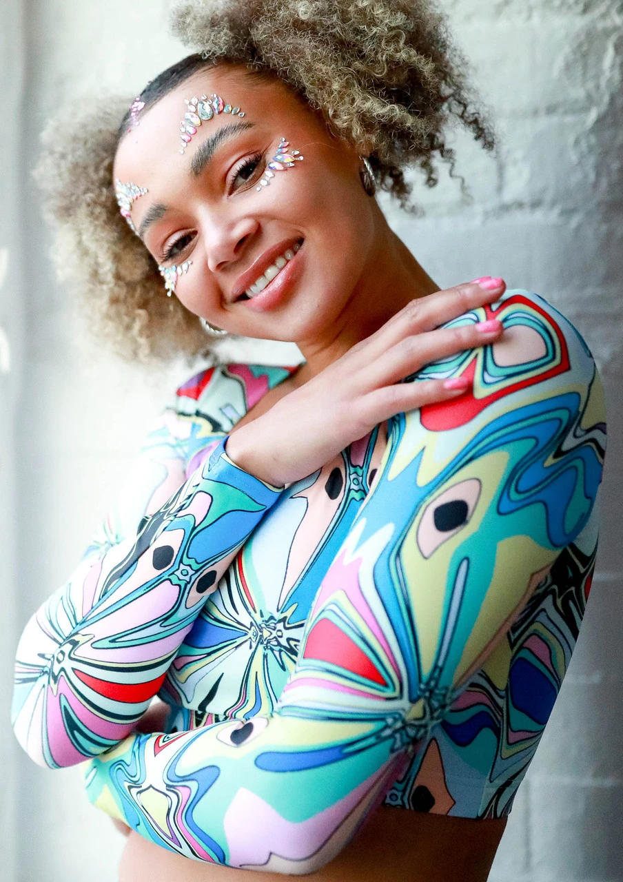 Move Dance Estella Square Neck Crop Top - Marble Move Dance Estella Square Neck Crop Top - Marble -Dance costume mos0910 mar front 4t 68419.1690450583