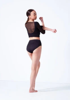 Move Dance Athena Mesh Crop Top -Dance costume moz0038 black back 02644.1681806972