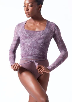 Move Dance Nayu Mesh Wrap Top 9 Move Dance Nayu Mesh Wrap Top -Dance costume moz0627 orchid pink front t 07196.1692921489
