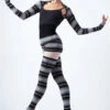 Move Dance Orchid Striped Knit Dance Shrug -Dance costume moz0707 gry front 1 02191.1678885097