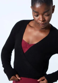 Move Dance Everly Ballet Wrap -Dance costume moz0730 black close up front 1 20376.1678885135