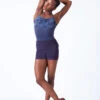 Move Dance Nidra Knit Shorts -Dance costume moz0735 blue marl front 2 28954.1683070492