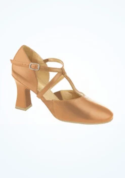 So Danca X Strap Character Shoe 3" - Caramel -Dance costume sd153car so danca x strap character shoe 3 caramel tan front T 11279.1698811250